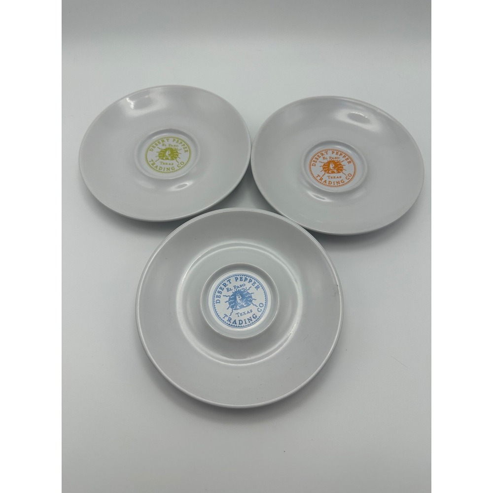 Desert Pepper Trading Co El Paso Texas Ceramic Saucers Set of 3